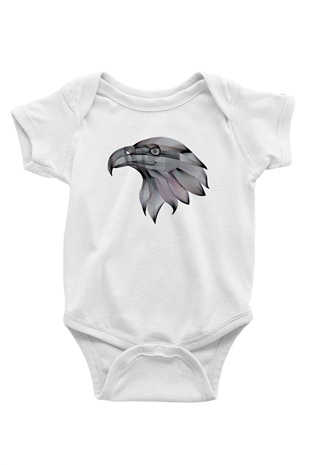 Kartal Beyaz Bebek Body - Zıbın