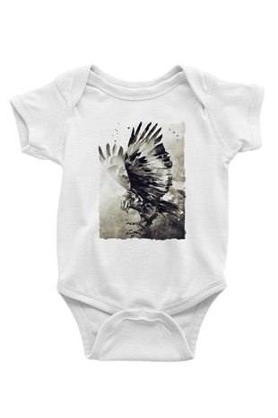 Kartal Beyaz Bebek Body - Zıbın