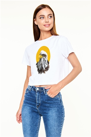 Kartal Beyaz  Crop Top Tişört