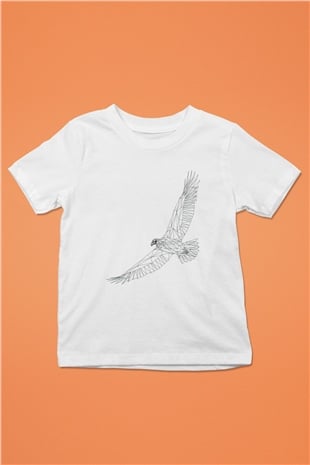 Kartal Beyaz Unisex Çocuk Tişört