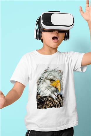 Kartal Beyaz Unisex Çocuk Tişört