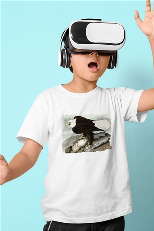 Kartal Beyaz Unisex Çocuk Tişört