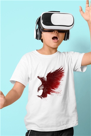 Kartal Beyaz Unisex Çocuk Tişört