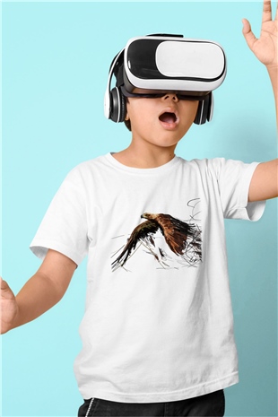 Kartal Beyaz Unisex Çocuk Tişört