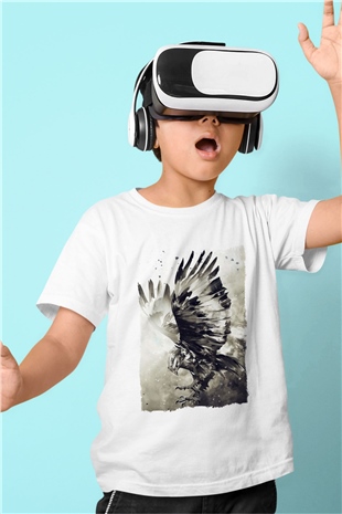 Kartal Beyaz Unisex Çocuk Tişört