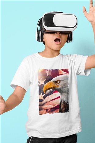 Kartal Beyaz Unisex Çocuk Tişört