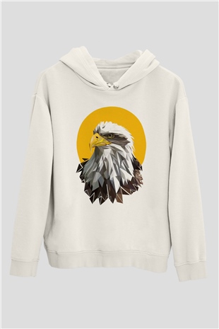 Kartal Beyaz Unisex Hoodie