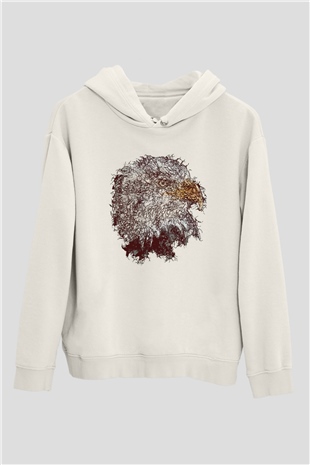 Kartal Beyaz Unisex Hoodie