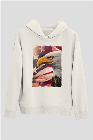 Kartal Beyaz Unisex Hoodie