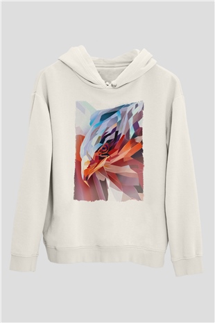 Kartal Beyaz Unisex Hoodie