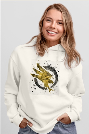 Kartal Beyaz Unisex Hoodie