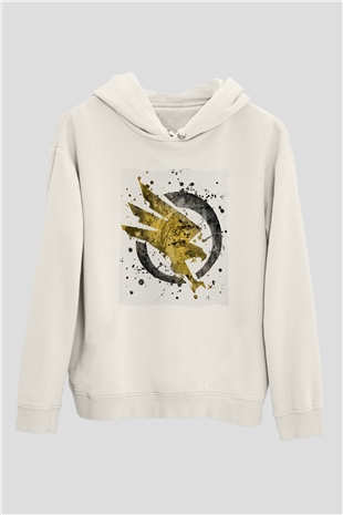 Kartal Beyaz Unisex Hoodie