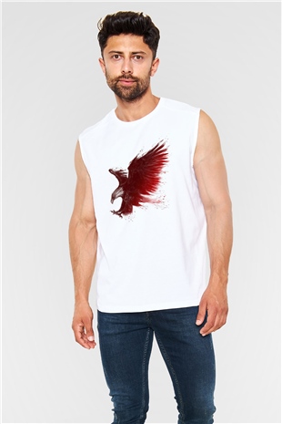 Kartal Beyaz Unisex Kolsuz Tişört