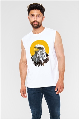 Kartal Beyaz Unisex Kolsuz Tişört