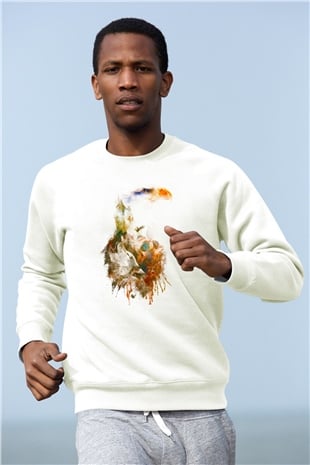 Kartal Beyaz Unisex Sweatshirt