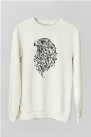 Kartal Beyaz Unisex Sweatshirt