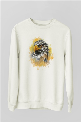 Kartal Beyaz Unisex Sweatshirt