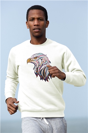 Kartal Beyaz Unisex Sweatshirt