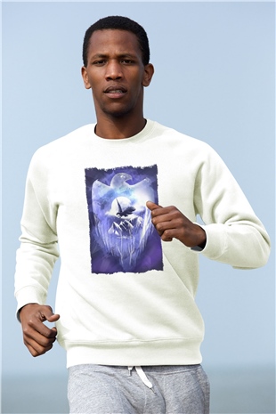 Kartal Beyaz Unisex Sweatshirt