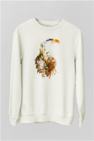 Kartal Beyaz Unisex Sweatshirt