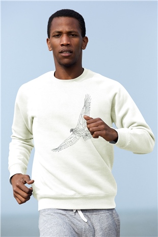 Kartal Beyaz Unisex Sweatshirt