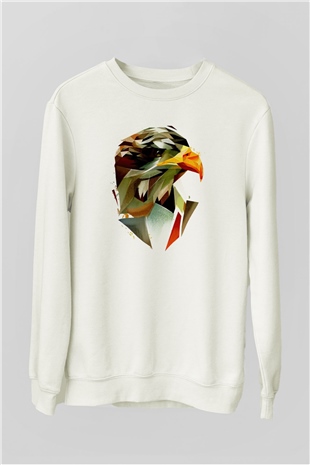 Kartal Beyaz Unisex Sweatshirt