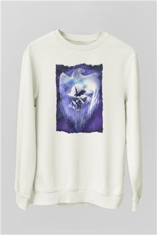 Kartal Beyaz Unisex Sweatshirt