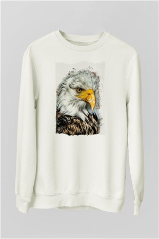 Kartal Beyaz Unisex Sweatshirt