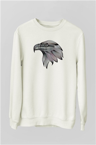 Kartal Beyaz Unisex Sweatshirt