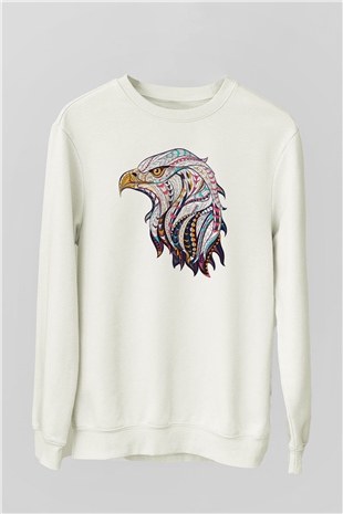 Kartal Beyaz Unisex Sweatshirt
