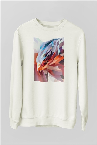 Kartal Beyaz Unisex Sweatshirt