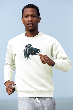 Kartal Beyaz Unisex Sweatshirt