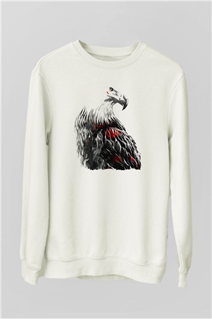Kartal Beyaz Unisex Sweatshirt