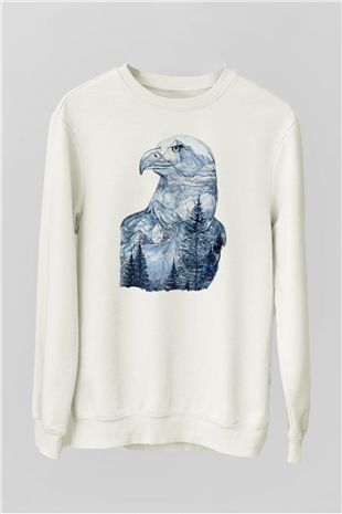 Kartal Beyaz Unisex Sweatshirt