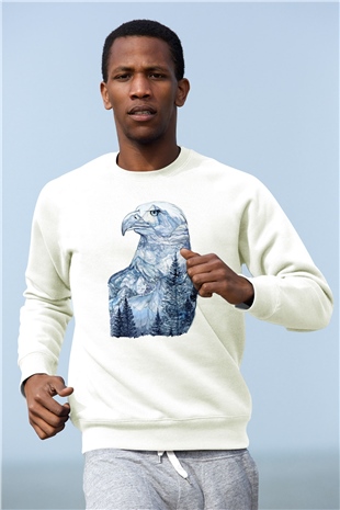 Kartal Beyaz Unisex Sweatshirt