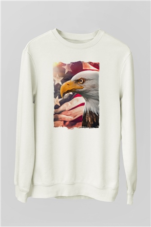 Kartal Beyaz Unisex Sweatshirt