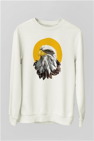Kartal Beyaz Unisex Sweatshirt