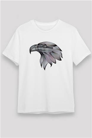 Kartal Beyaz Unisex Tişört T-Shirt - TişörtFabrikası