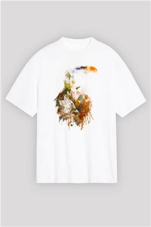 Kartal Beyaz Oversize Tişört Oversize T-shirt - TişörtFabrikası
