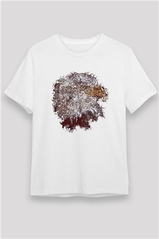 Kartal Beyaz Unisex Tişört T-Shirt - TişörtFabrikası