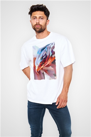 Kartal Beyaz Oversize Tişört Oversize T-shirt - TişörtFabrikası