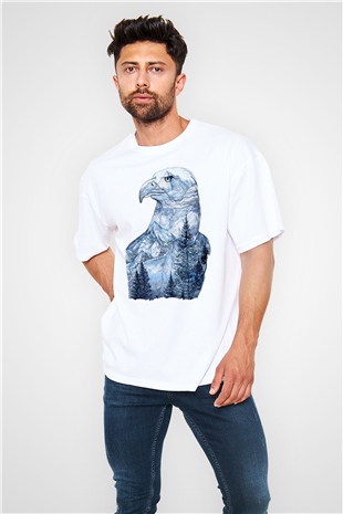 Kartal Beyaz Oversize Tişört Oversize T-shirt - TişörtFabrikası