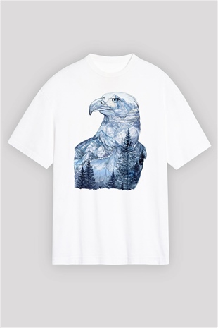 Kartal Beyaz Oversize Tişört Oversize T-shirt - TişörtFabrikası