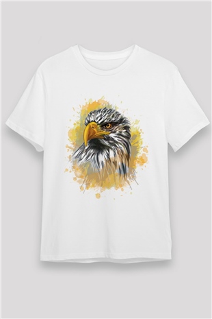 Kartal Beyaz Unisex Tişört T-Shirt - TişörtFabrikası