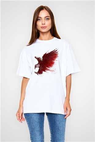 Kartal Beyaz Oversize Tişört Oversize T-shirt - TişörtFabrikası