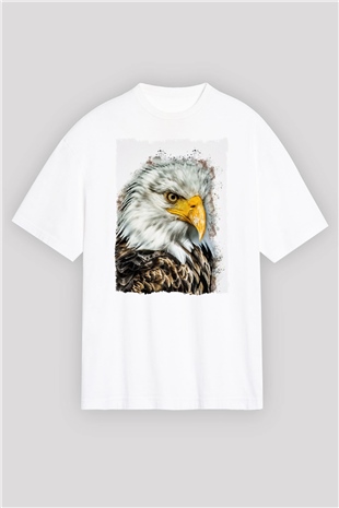 Kartal Beyaz Oversize Tişört Oversize T-shirt - TişörtFabrikası
