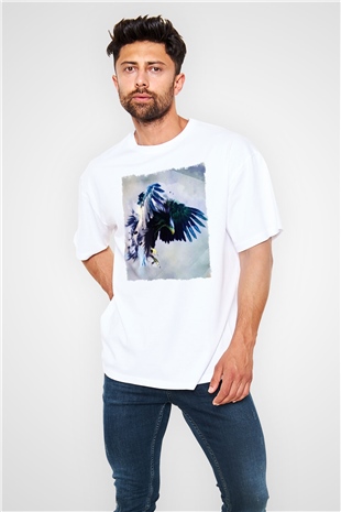 Kartal Beyaz Oversize Tişört Oversize T-shirt - TişörtFabrikası