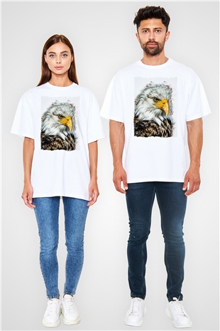 Kartal Beyaz Oversize Tişört Oversize T-shirt - TişörtFabrikası