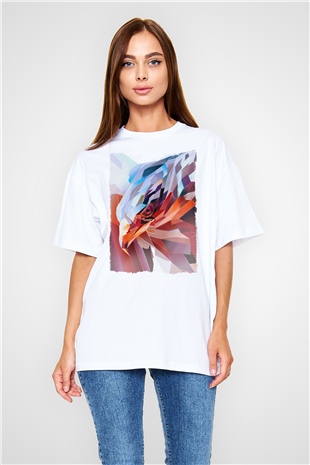 Kartal Beyaz Oversize Tişört Oversize T-shirt - TişörtFabrikası
