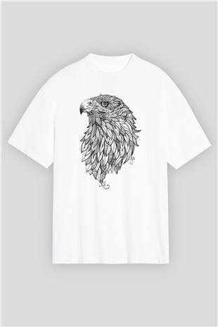 Kartal Beyaz Oversize Tişört Oversize T-shirt - TişörtFabrikası